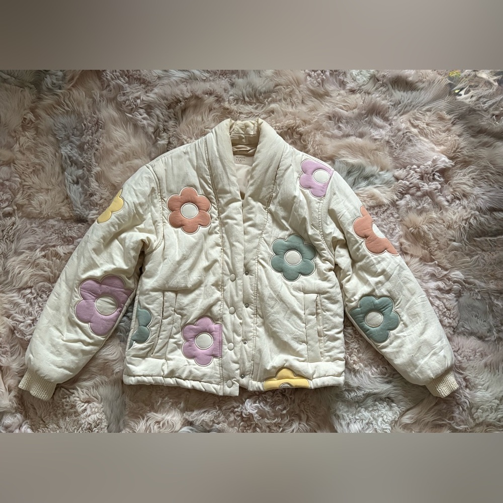 Blank NYC Cream Flower Bath Jacket